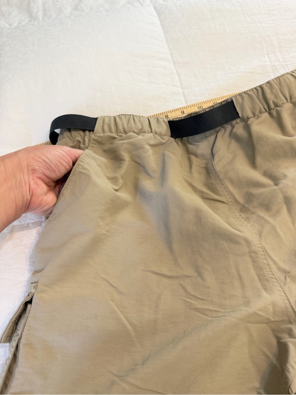 The North Face Cargo Shorts Mens Medium Khaki Hiking Utility Belted Outdoor - Picture 6 of 10